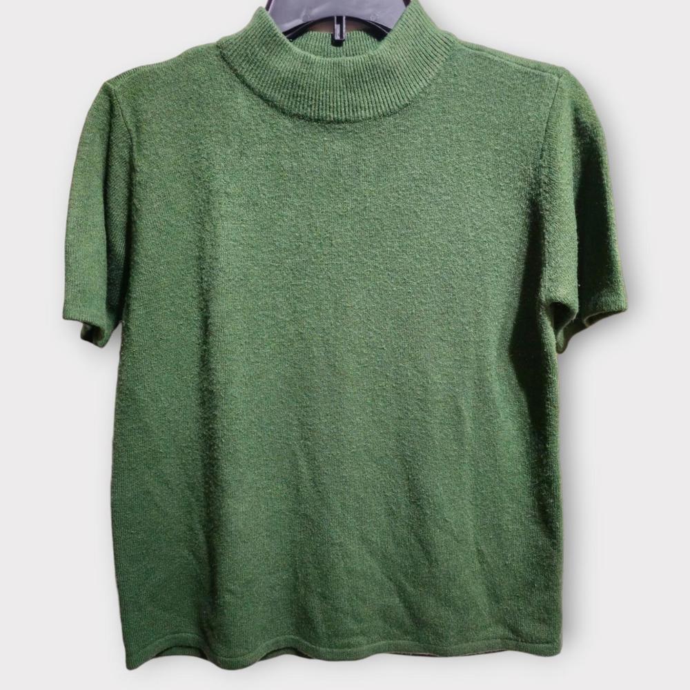 Vintage Studio Works Petite Mock Neck Sweater Tee, MP, Forrest Green